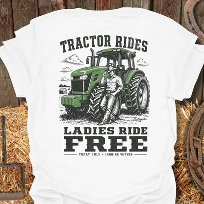 Printify T-Shirt White / S Tractor Rides Tee