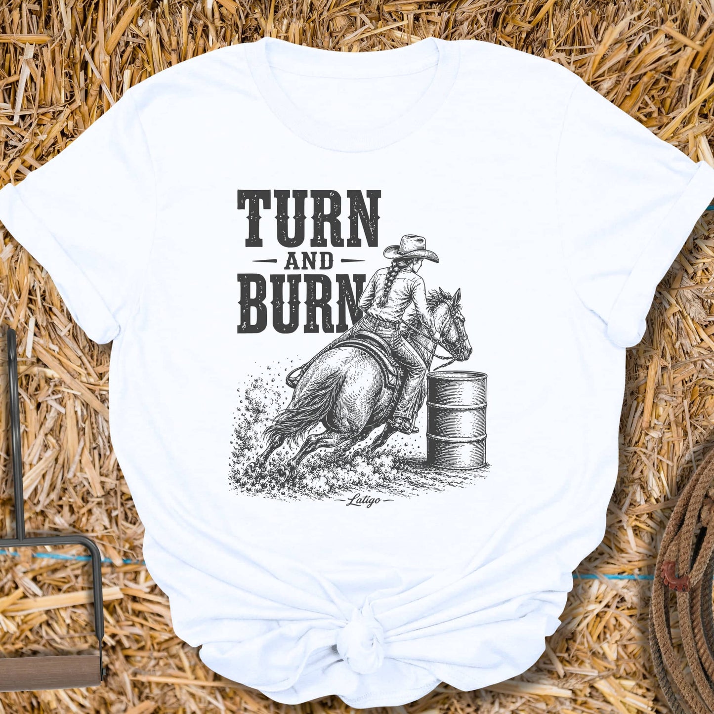 Printify T-Shirt White / S Turn And Burn Tee