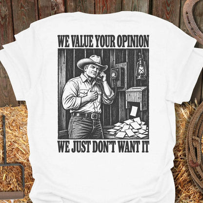 Printify T-Shirt White / S Your Opinion Tee