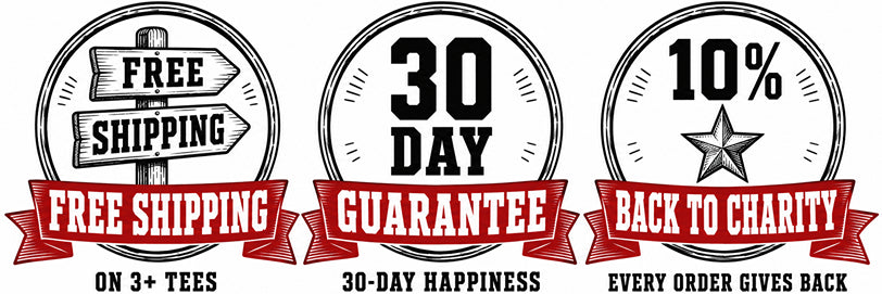 Latigo trust badges: free shipping, 30-day guarantee, 10% back to charity