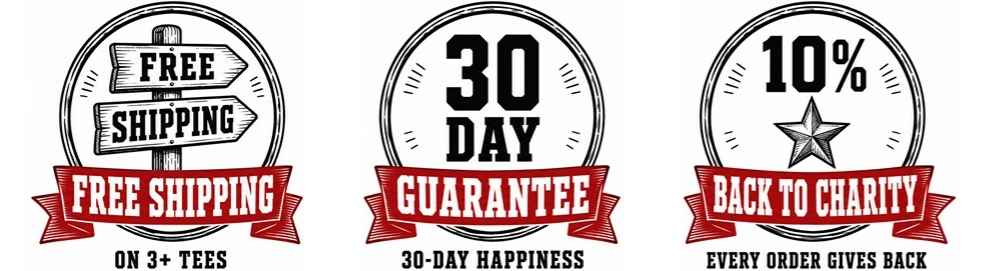 Latigo trust badges: free shipping, 30-day guarantee, 10% back to charity